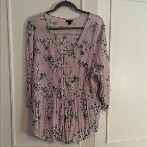 Torrid Floral Pink Button-Up Blouse